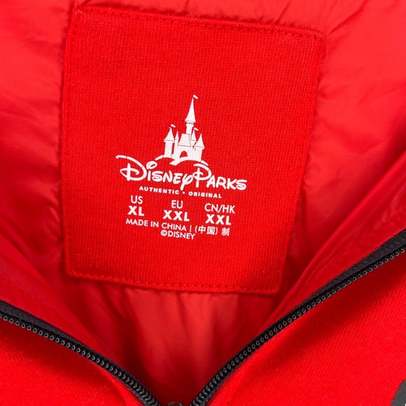 Disney Parks Walt Disney World Red Mens XL Hooded Sweatshirt Full Zip Jacket - Picture 4 of 7